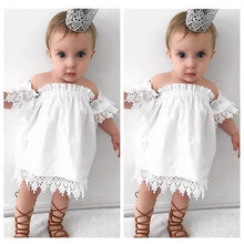 Load image into Gallery viewer, cotton white cute Baby  Clothes Lace Top Dress
