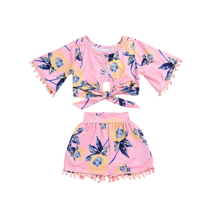 Pudcoco Toddler Girl Summer Clothing Set