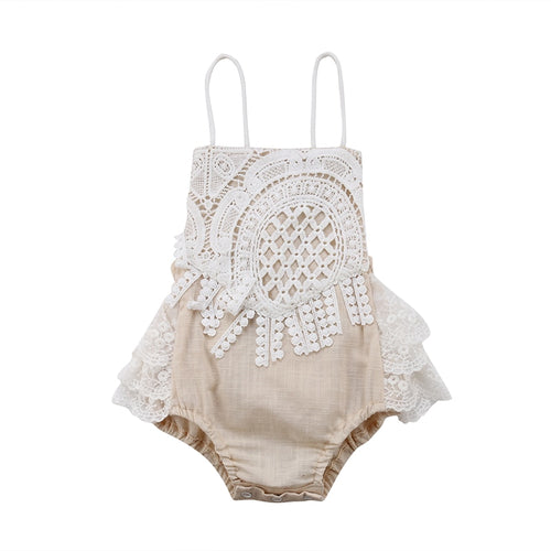 Pudcoco  Lace Strap Backless Romper Jumpsuit Cute Infant Clothes 0-24M