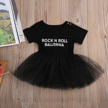 Load image into Gallery viewer, Girls Tulle Ballet Letter Printed Short Sleeve Dress