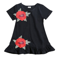 Load image into Gallery viewer, casual cotton o-neck short Toddler Kids Infant Baby Girl 3D Flower Summer Party Dress Sundress Clothes 0-4Y